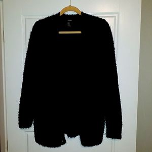 Fuzzy Black Cardigan